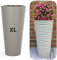 MELTOM XL Pflanzkübel Slim Rund 3D Effekt - Wellen - Farbe: Grau mit Herausnehmbaren Einsatz, DxH: 30 x 57 cm