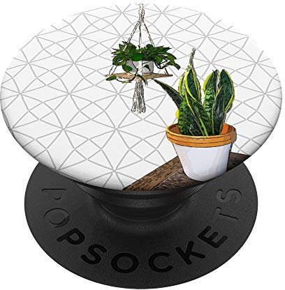 Modern Hanging Golden Pothos and Snake Plant House Plants PopSockets PopGrip: Swappable Grip for Phones & Tablets