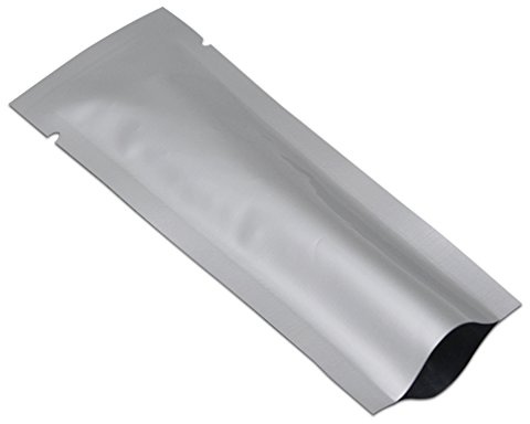 WACCOMT Pack 100 förslutningsbara mylarpåsar, 5 x 18 cm (1,9 x 7,1 tum), aluminium, silver, enkelskikt, vakuum- och värmeförslutningsbara, livsmedelsförvaring