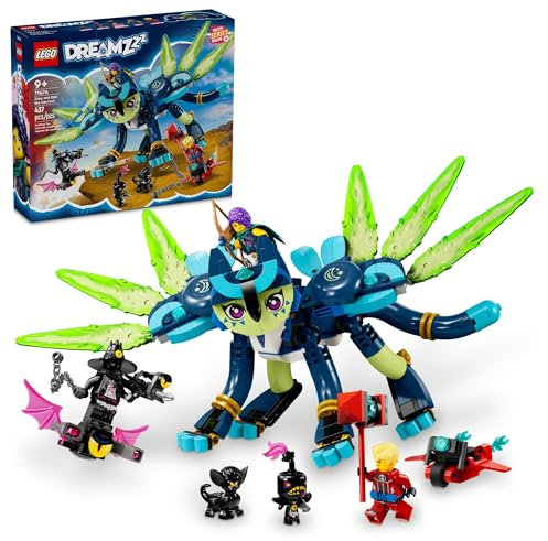 LEGO DREAMZzz 71476 Zoey und Zian die Katzen-Eule, TV-Show-inspiriertes Tierspielzeug-Bauset für Kinder, Spielzeug für Mädchen und Jungen ab 9 Jahren