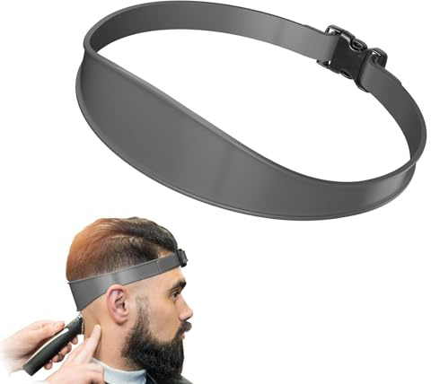 ChAusa Gris Modèle de Coupe de Cheveux, Guide de Rasage pour le Décolleté | Guide de Coupe de Cheveux, Bande de Coupe de Cheveux en Silicone Réglable pour les Coupes de Cheveux à la Maison