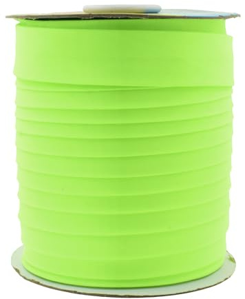 Mandala Crafts 55 Yards 1 Inch Lime Green Double Fold Bias Tape for Sewing - Bias Binding Tape for Quilting Binding, Hemming, Seam, and Fabric Piping