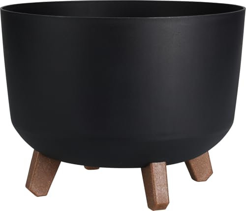 Muddy Hands Decorative Plant Pot with Legs Indoor Home Outdoor Garden Round Flower Planter Stand Holder Cover (Anthracite, Ø 29cm)