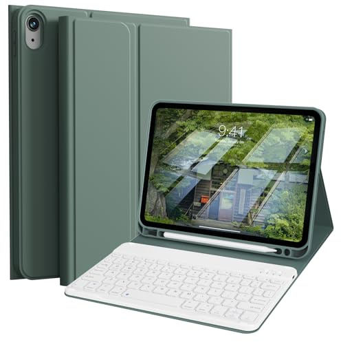 Keyboard Case for iPad A16 11th/10th Generation 2025/2022, Dark Green