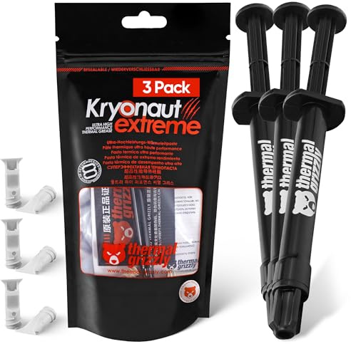 Thermal Grizzly Kryonaut Extreme - Pasta térmica de Alto Rendimiento para máxima conductividad térmica Mientras overclocking CPU/GPU/PS4/PS5/Xbox (3 Paquetes de 2 Gramos)