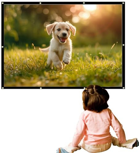 Pantalla de proyección portátil, pantalla plegable, pantalla de proyector, proyector para tablets, al aire libre portátil con diseño plegable para tabletas, smartphones y proyectores