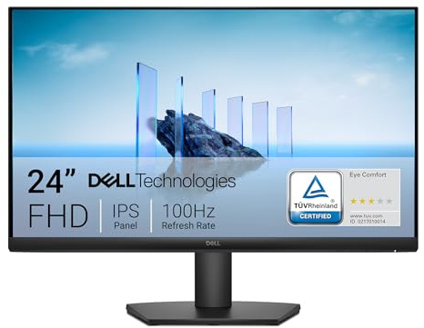 Dell 24 monitor - SE2425HM - 23,8 Full HD (1920 x 1080) 16:9 100 Hz, pannello IPS, 16,70 milioni di colori, antiriflesso, 1 porta HDMI/1 VGA, TÜV Rheinland 3-Star*, Comfortview Plus - Nero