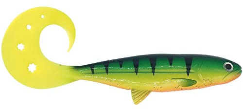 Jackson The Active Flanker. 20cm 2St. Test SEHT GUT. Farbe Firetiger. Gummifisch Hechtangeln. Angelköder Shad. Gummi Hechtköder. Raubfische Angeln Profi Kunstköder