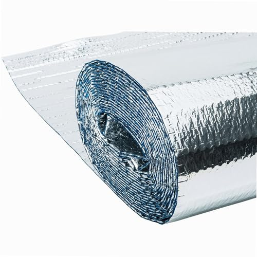 WERKA PRO, Isolant métallisé 3 couches à bulles d'air pour une isolation thermique optimale, 100% recyclable, léger et facile à installer, idéal pour toutes vos rénovations - 8 m², couleur alu.
