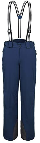 AOLI RAY Herren Skihose Snowboardhose Wasserdicht Gefüttert Trägerhose Wanderhose Schneehose Winddicht Winter Outdoorhose mit 4 Taschen Dunkelblau M
