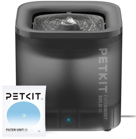 PETKIT Cat Water Fountain, EVERSWEET SOLO SE, 1.85L Ultra Quiet Automatic Cat Drinking Fountain for Indoor Use, Easy-Clean Design with Carbon Filter and Separate Base, Plug-In Cat Water Dispenser