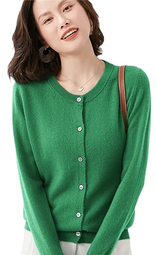 Cashmere Cardigans Women's O-Neck Single Breasted Lady Knitwear Tops Solid Cardigan