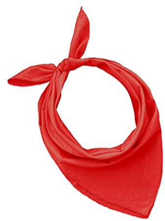 Bandana aus 100% Baumwolle, 3/5/10er-Set, für Damen, Herren, Kinder, Unisex, einfarbig und/oder mit Paisley-Muster, Artikelnummer A644, rot, Set 1 pz