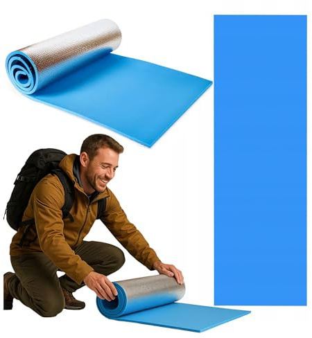 molti Campingmatte Isomatte mit Aluminiumbeschichtung 180 x 50cm wärmeisolierend leicht für Camping Yoga Zeltmatte Schlafmatte Campingunterlage Dicke 0,5cm und 1cm