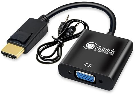 Skintek SK-04-HV adattatore da HDMI a VGA (D-SUB), 1080p 60Hz, Porta Audio da 3,5mm, per PC e Notebook. Per connettere un PC/Notebook a Monitor, Projettore, con ingresso VGA. Cavo 15 cm.