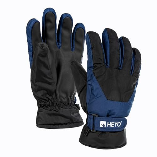 HEYO Winterhandschuhe für Kinder wasserdichte Handschuhe Warme Skihandschuhe Winddichte Snowboardhandschuhe für Jungen Mädchen Skifahren Outdoor (Blau)