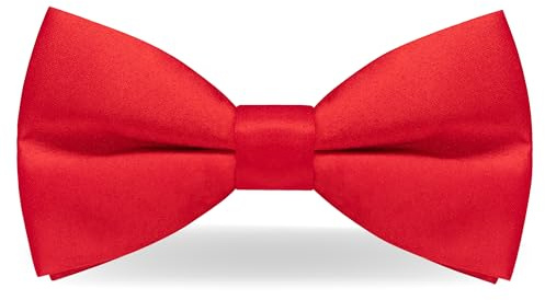 JEMYGINS Mens Red Pre-tied Bow Tie Adjustable polyester bowtie(13)