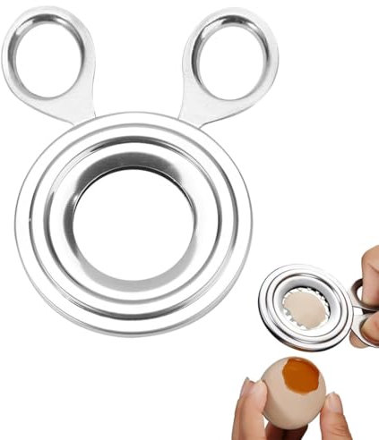 Ouvre-œuf, perce-œuf, ciseaux à œufs en acier inoxydable, coupe-œufs pour gagner du temps, coupe-œufs gourmet, ouvre-œuf en acier inoxydable coupe-œufs, pour œufs crus et durs, argent