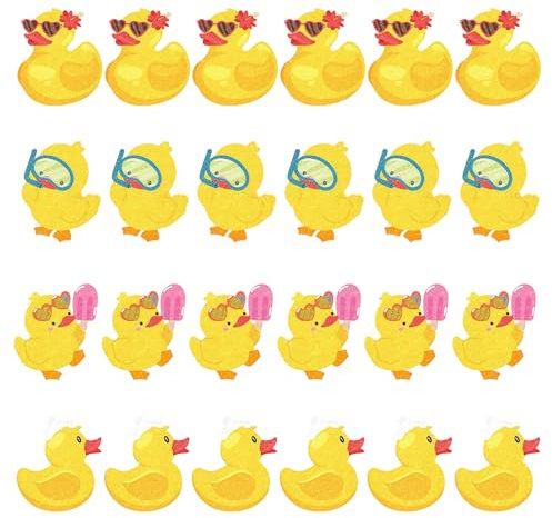 AstraGlam 24PCS Anti Slip Bathtub Stickers with Duck Design – Self-Adhesive Shower Safety Decals Non-Slip Bath Mats for Kids Bathroom & Bathtub Surface