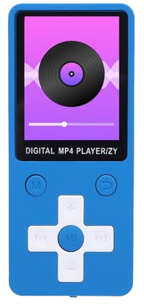Diyeeni Reproductor de MP3 con Bluetooth, Reproductor de Música Digital HiFi, Reproductores de MP3 y MP4 Portátiles con Pantalla de 1.8 Pulgadas, Radio FM, Grabadora de Voz, Lector de (Blue)