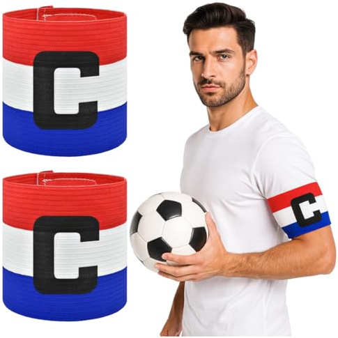 YOFDAL 2 PCS Brassard De Capitaine, Mixte Brassard de Capitaine de Football de Capitaine Junior pour garçons, hommes et filles, pour de nombreux sports (B)