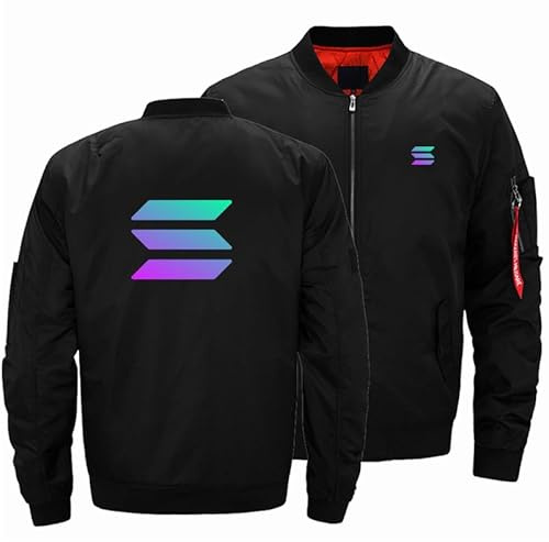 WDOZHGF Baseballjacka för män med stående krage klassisk pilotstil Solana sportiga fritidskläder långärmad, svart, 5XL
