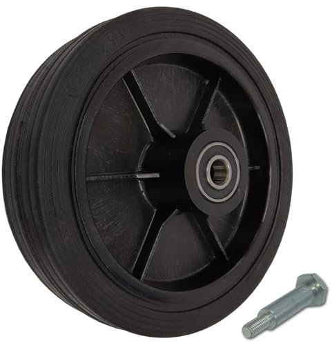 ZAB-S Rasenmäherrad Ø175 mm – Vollgummi Ersatzrad für Elektrorasenmäher, robustes Kunststoffrad(K175LL*M10, 1 Stck.)
