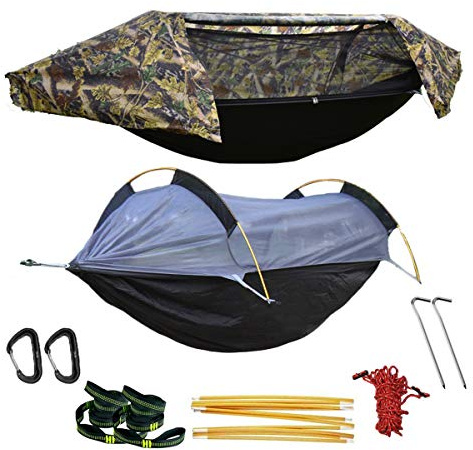 WintMing Hammock with Mosquito Net and Rain Fly Cover 3 in 1 Camping Hammock Tent 440lbs Load