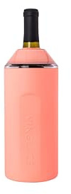 Vinglacé Wine Bottle Chiller- Portable Champagne Insulator- Stainless Steel Wine Cooler Sleeve - Keeps Wine Cold (Coral)