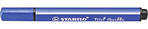 Gefederter Dreikant-Filzstift - STABILO Trio Scribbi - Einzelstift - blau