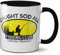 Caught Sod All Mug - Funny Fishing Logo Quote Novelty Present Gift Idea Tea Coffee Heavy Duty Handle Dino Coated Dishwasher/Microwave Safe Sublimation Ceramic (Black Handle Prime)
