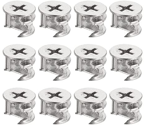 sourcing map Cam Lock Nuts for Furniture, 12pcs 14.6x11.5mm Joint Connector Locking Nuts Furniture Connecting Cam Fittings