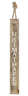 SeasideNo.64 - maritimes Holzschild - rustikales Treibholzschild mit Heimathafen - Garten, Naturprodukt Dekoration - Wohndekoration - Aufhängung am Tau 78 cm
