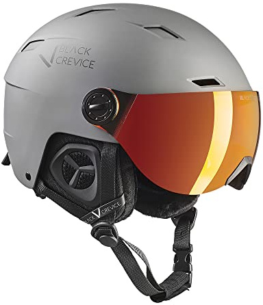Black Crevice Casco da Sci con Visiera Kirchberg, Adulti (Unisex), Metallo, 2 = L (58-61 cm)