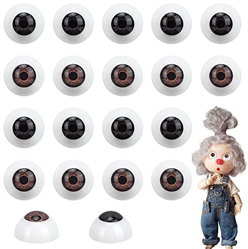 Pandahall 20 Juegos Globos Oculares Falsos de 22mm, Globos Oculares Realistas de Plástico Medio Redondo Ojos Aterradores para Decoración de Fiestas Manualidades Decoración de Accesorios de Terror