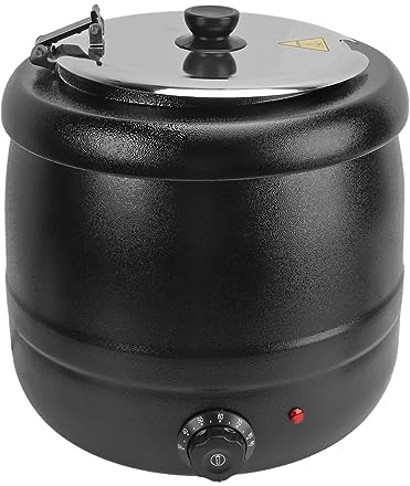 10L Suppentopfwärmer mit Thermischer Isolierung, Edelstahltopf Essenssuppentopf Wärmer Buffetwärmer, Wärmer Suppentopf Essenssuppentopf Buffetwärmer Abnehmbarer (EU-Stecker 220 V)