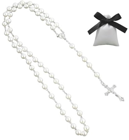 YANINEE Rosenkranz Katholisch Kette, Gebetskette Christlich, Rosenkranz Kommunion Evangelisch Mädchen Jungen Mit Geschenkbeutel