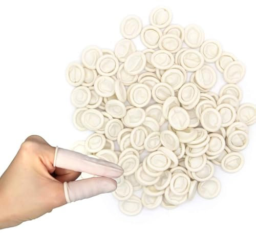 100pcs Doigtiers en Latex, Doigtiers en Latex, Doigts de Protection imperméables du Bout des Doigts, Doigts de Protection contre les blessures aux Doigts, Doigts imperméables pour Tatouage