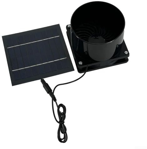 Entgoinggo Chauffage Solaire Pour Serre, Petit Panneau Solaire, Ventilateur Pour Serre De Camping-Car, Poulailler (Panneau Solaire + Ventilateur)