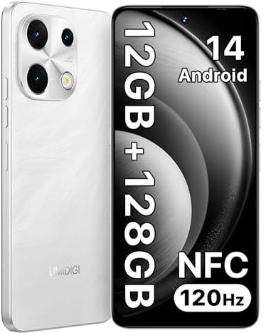 UMIDIGI Note 100 Mobile Phones, (2025) Android 14 Phone, 12(6+6) GB +128GB/1TB Smart Phone, 6.8+ 120Hz, 50MP Camera, 4G Dual SIM Free Unlocked Mobile Phones, 5000mAh, NFC/FaceID/Fingerprint, White