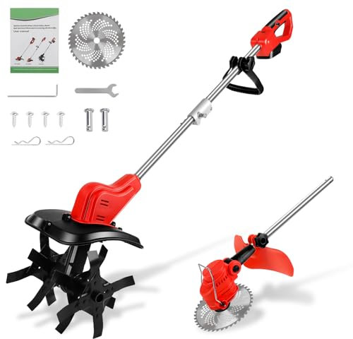 Motocicleta eléctrica para batería Makita 18V, Motoazada Bateria y cortacésped con Pantalla LED, Rodillo Doble 4 Cuchillas, 30 cm de Ancho y 22 cm de Profundidad, Motoazada para Huertos y Patios