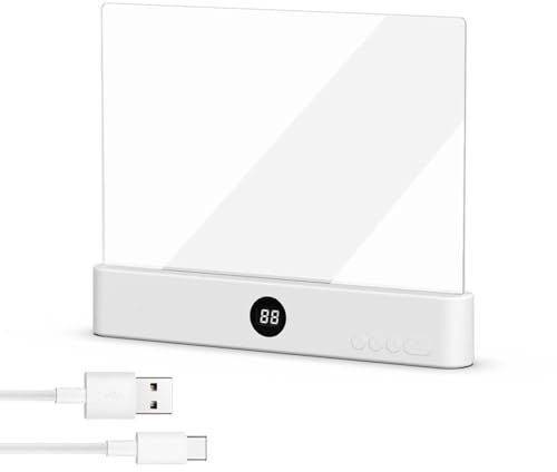 KYOFIS Lámpara LED Recargable for Libros, con Temporizador, Brillo Regulable, portátil, for Lectura Nocturna, for lectores.(White)