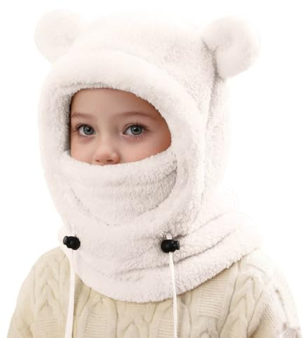 Générique Cagoule d'hiver Thermique pour Enfants 3-10 Ans Multifonction Coupe-Vent Réglable Écharpe de Ski Bonnet en Polaire Chaude Casquette Tour de Cou écharpe pour Garçons Filles