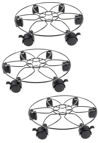 Rulli per piante, movimento del supporto delle piante - 3 x vaso di fiori in metallo Muality ferro, questo rullo per piante fornisce un risilover senza precedenti 6, sgabello per piantagioni per
