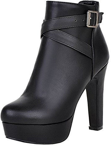 CUTEHEELS Bottines à talon bloc pour femme
