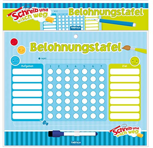 Trötsch Schreib und Wisch Weg Belohnungstafel mit Stift: 20 x 25 cm