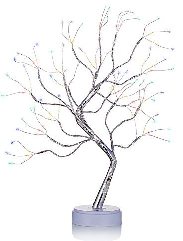 NUPTIO Albero di Betulla Luci: Ramoscello Bonsai Albero 1.6 Ft Albero Pasqua Natale Alberi Illuminati La Decorazione Festa A Casa Compleanno Compleanno Arredamento Interno (Luce Multicolore, 1 Pezzo)
