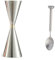 Delgeo Stainless Steel Cocktail Jigger - Precision Spirit Measure 5/10/15/20/25/30/40/50 ml, Includes Retractable Bar Spoon, Ideal for Professional Bartenders & Home Mixologists