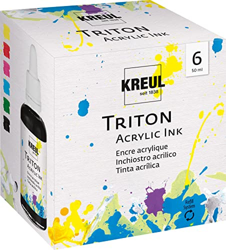 Kreul Triton Acrylic Ink 50 ml 6er Set Textilfarbe
