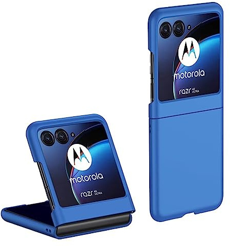 Topme Coque de téléphone Hard Skin pour Motorola Moto Razr 40 Ultra 6.9, Manchon de Protection Antichoc en Polycarbonate - Bleu Klein